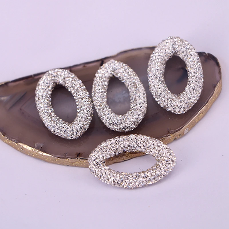 10STK Krystal rhinestone ovalt stik perler smykker tilbehør