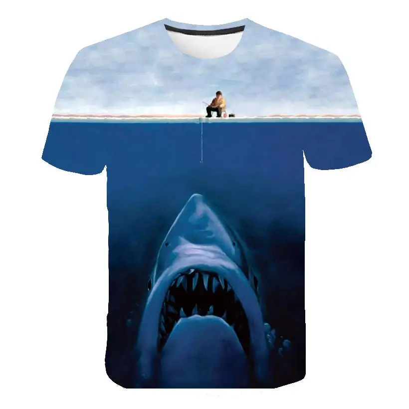 2020 Sommer De seneste fisk Udendørs T-shirt mand 3D cool print fiskeri mænd, korte toppe 0collar afslappet mænd fiskeri t-shirt