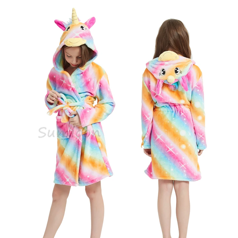 Børn Håndklæde Beach Baby Badekåbe Dyr Rainbow Unicorn Hætteklædte Badekåber For Drenge Og Piger Pyjamas Natkjole Børn Nattøj Robe