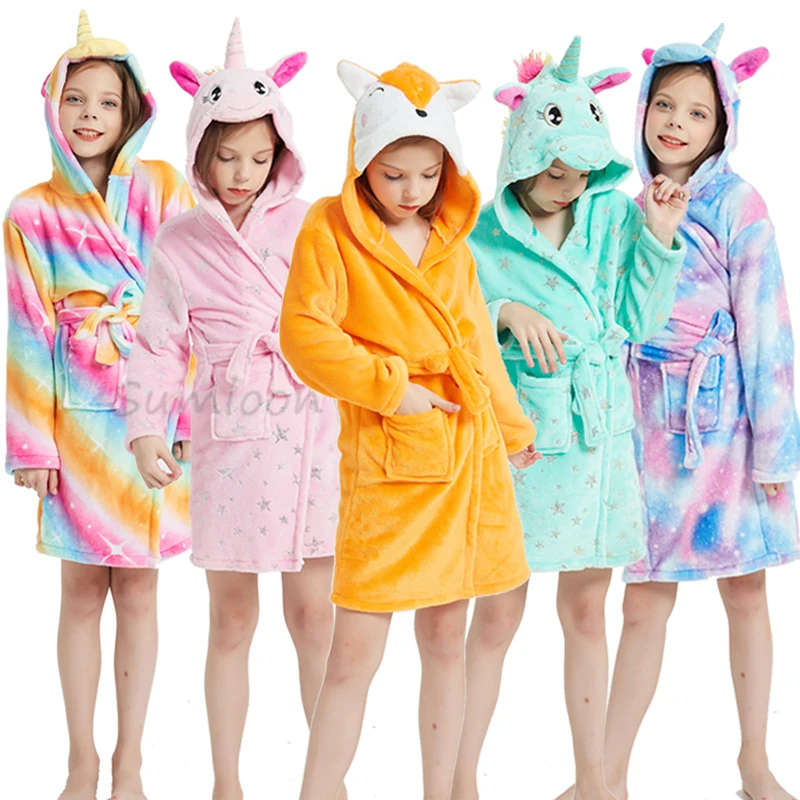 Børn Håndklæde Beach Baby Badekåbe Dyr Rainbow Unicorn Hætteklædte Badekåber For Drenge Og Piger Pyjamas Natkjole Børn Nattøj Robe