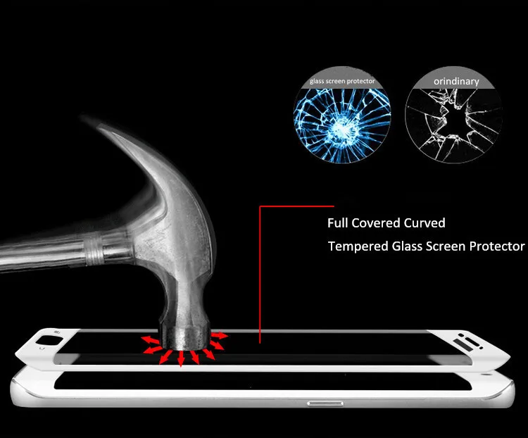 ShuiCaoRen Til Samsung Galaxy S6 kant 3D Buet Overflade Fuld Skærm Dække eksplosionssikker Hærdet Glas Film For S6 kant plus