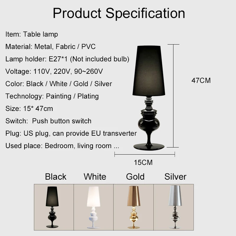 Moderne Vagt bordlamper Stue, Soveværelse sengelampe læselampe skrivebordslamper Guld Sølv Tafellamp E27 OS Stik 220V 110V