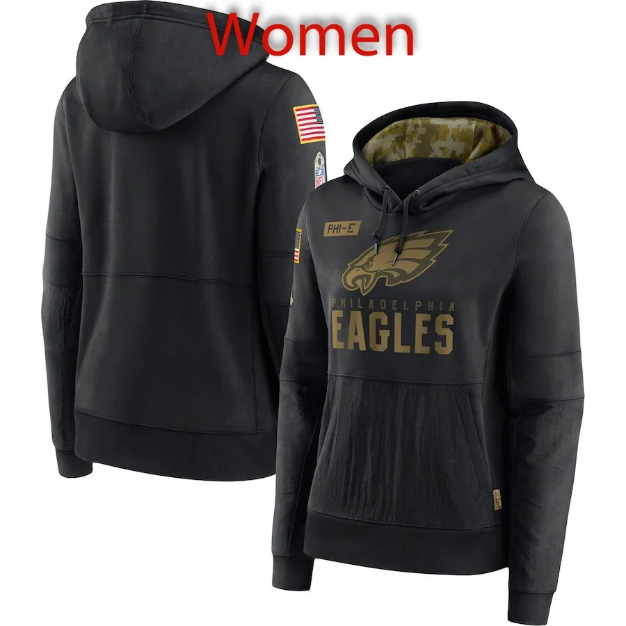 Philadelphia 2020 Hilsen til Service Eagles Mænd, Kvinder, Unge, Sort Pullover Performance Hættetrøje
