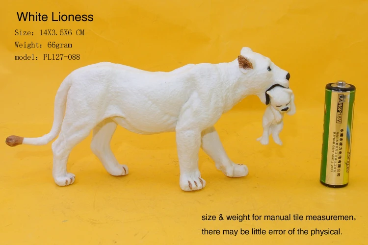 Hot legetøj: hvide Løvinde med Baby Simulation model Dyr kids legetøj, som børn pædagogiske rekvisitter