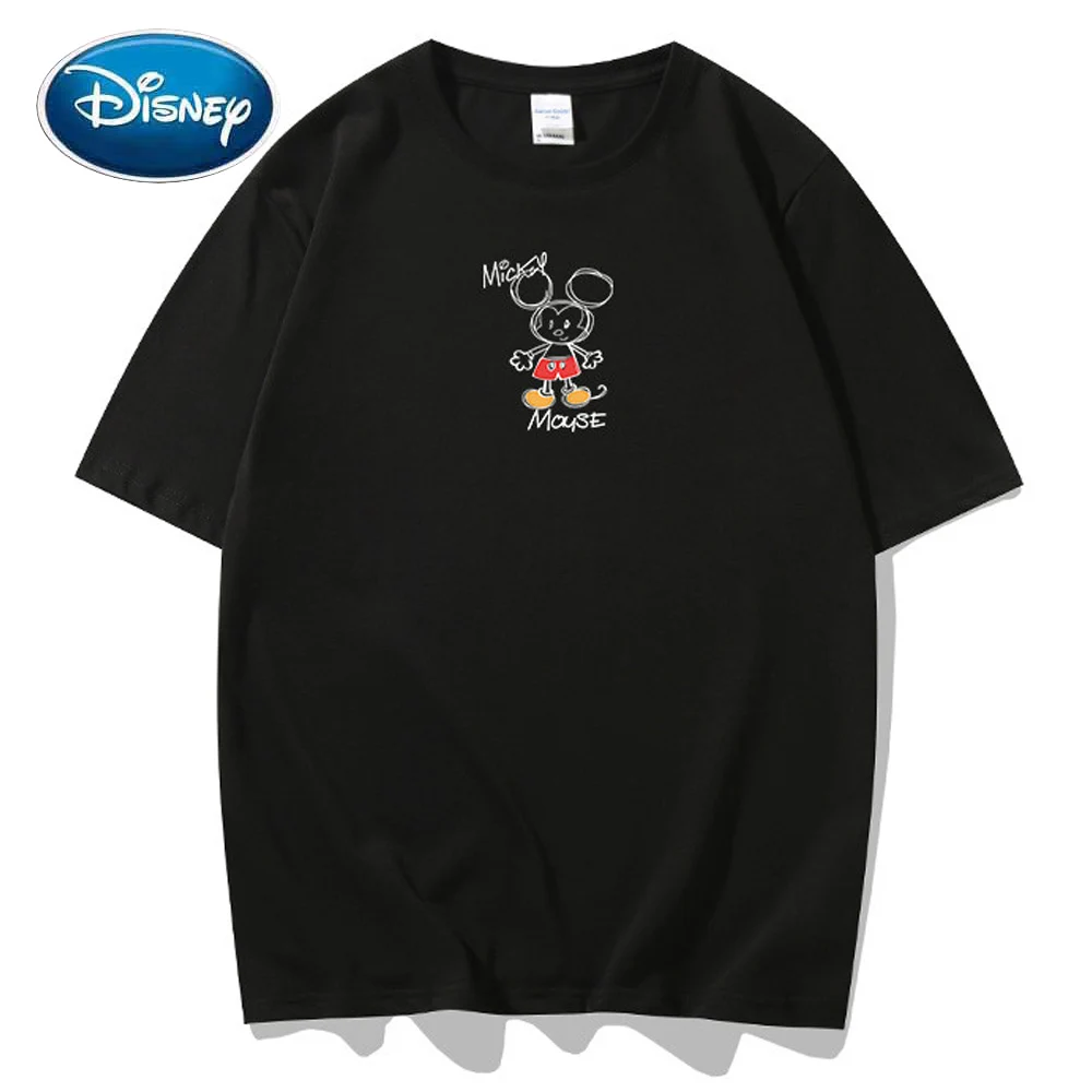 Disney Chic Mode Mickey Mouse Tegnefilm Brev Print-O-Neck Pullover Tee Par Kvinder Unisex T-Shirt Kortærmet Top 10 Farve