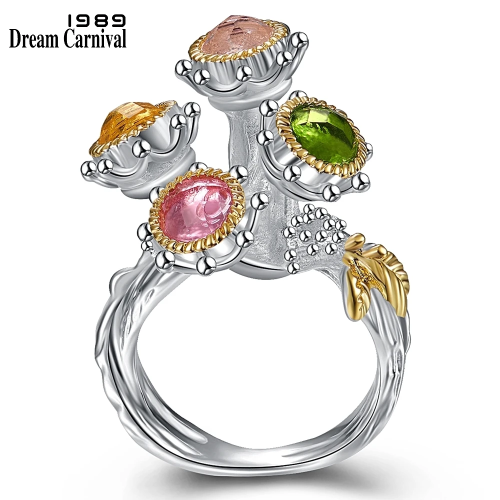 DreamCarnival1989 Overdrevne Engagement Ringe for Kvinder Blændende Slik Zircon herligt Feminint Elegant Dating Smykker WA11752