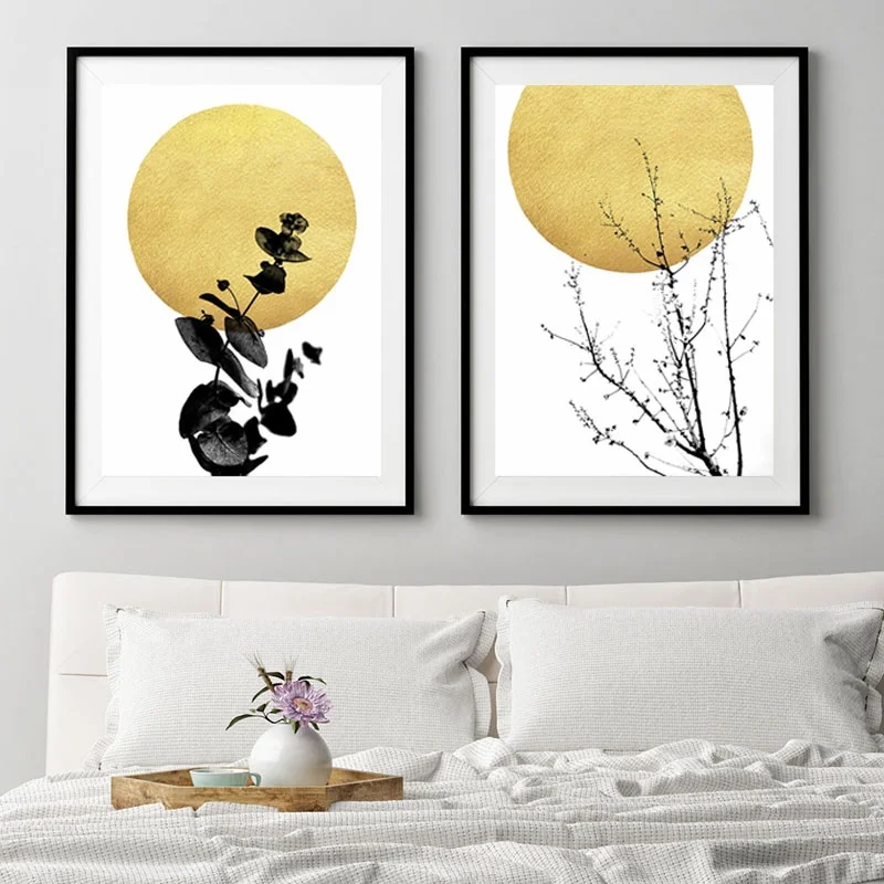 Maleri, Dekoration Lærred Maleri Yellow Moon og Black Hjem Hd Udskrive Billeder, Stue, Soveværelse Dekoration Plakat