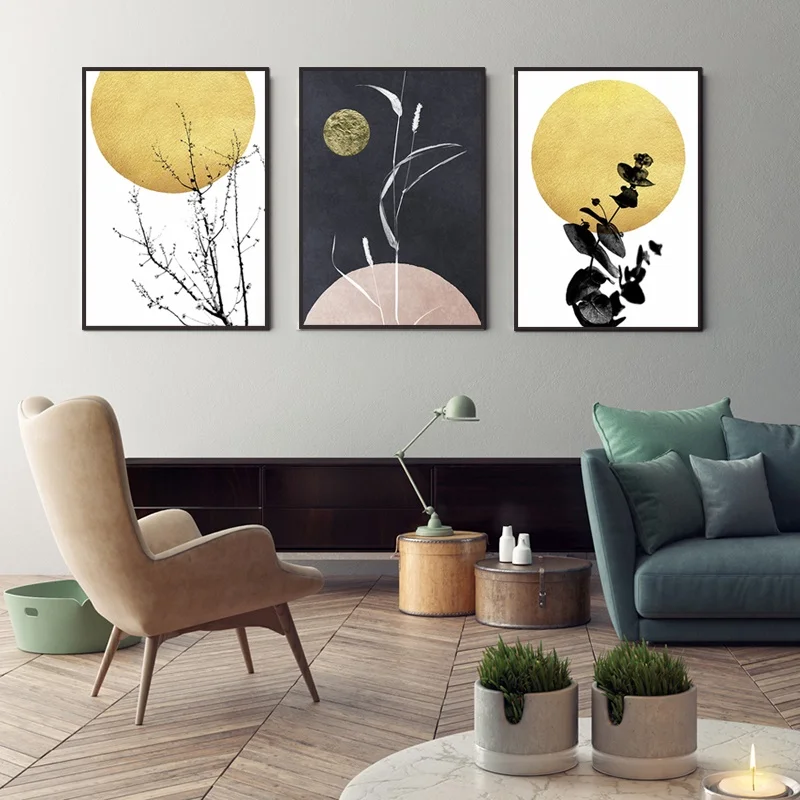Maleri, Dekoration Lærred Maleri Yellow Moon og Black Hjem Hd Udskrive Billeder, Stue, Soveværelse Dekoration Plakat