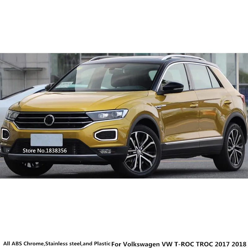For Volkswagen VW T-ROC TROC 2017 2018 2019 2020 Bil Inde i Hovedet Foran Døren Panel Strip Indvendige Kant Stick Trim Panel Frame 2stk