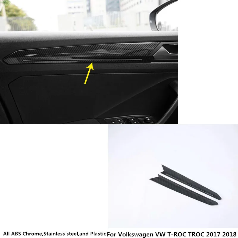 For Volkswagen VW T-ROC TROC 2017 2018 2019 2020 Bil Inde i Hovedet Foran Døren Panel Strip Indvendige Kant Stick Trim Panel Frame 2stk