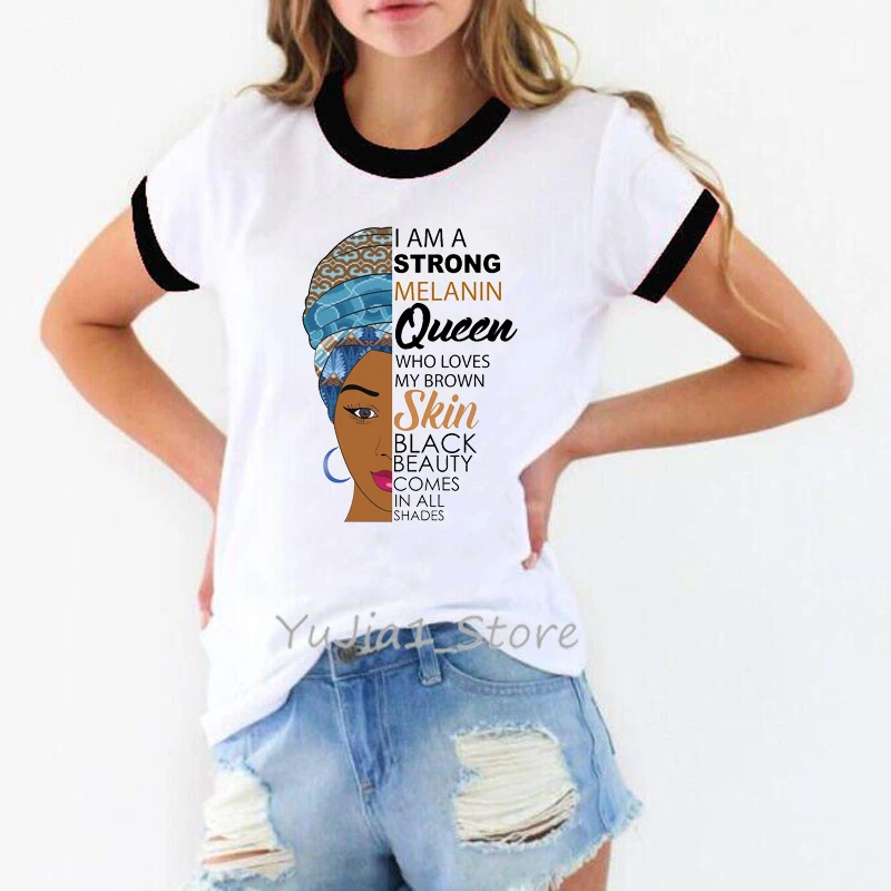 Kvinder tøj 2020 sexy black magic girl print melanin queen t-shirt kvinder 90'erne venner tshirt sommer top kvinde tøj tumblr