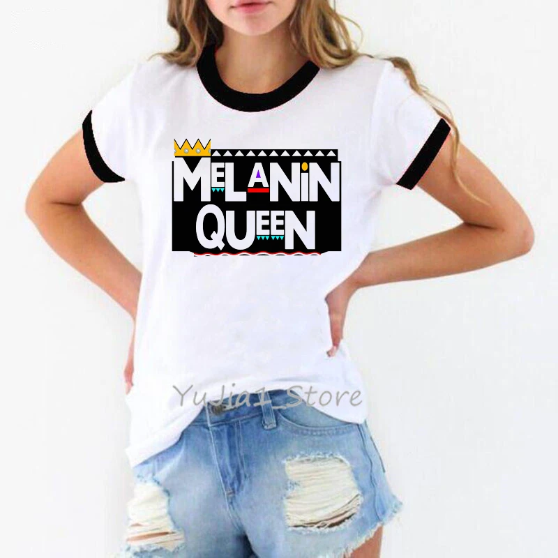 Kvinder tøj 2020 sexy black magic girl print melanin queen t-shirt kvinder 90'erne venner tshirt sommer top kvinde tøj tumblr