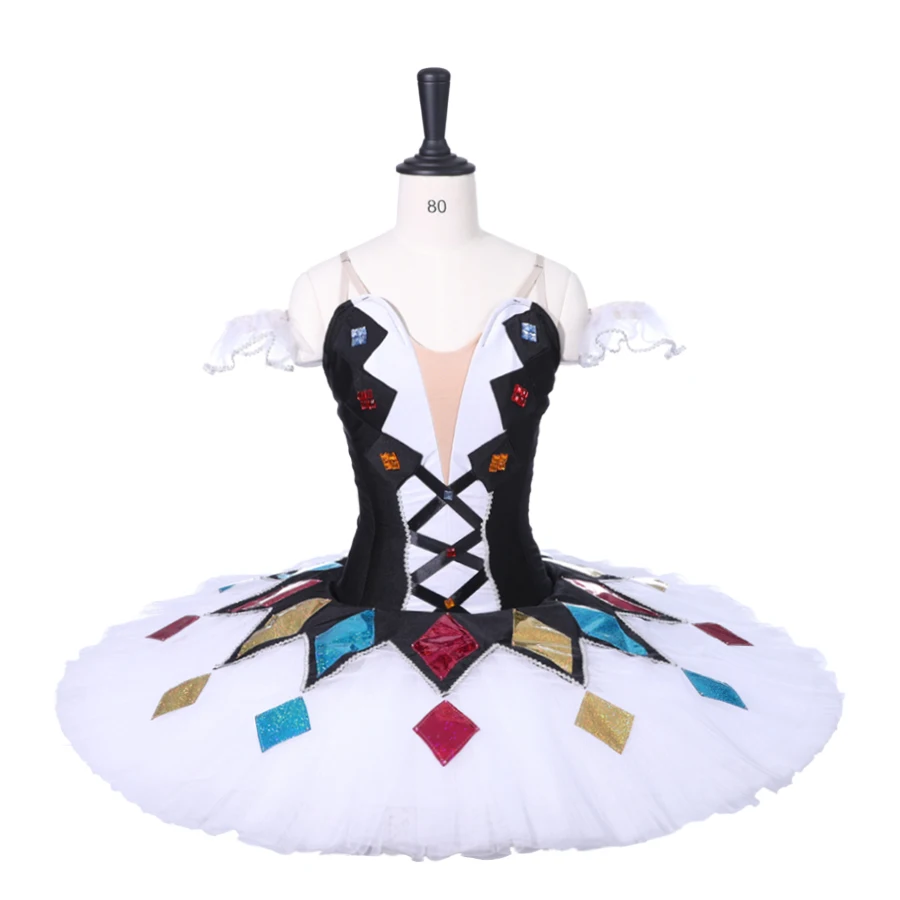 Professionel Ballet Tutus Piger Pandekage Harlequinade Nøddeknækkeren dukker Columbine ballet dress HVID