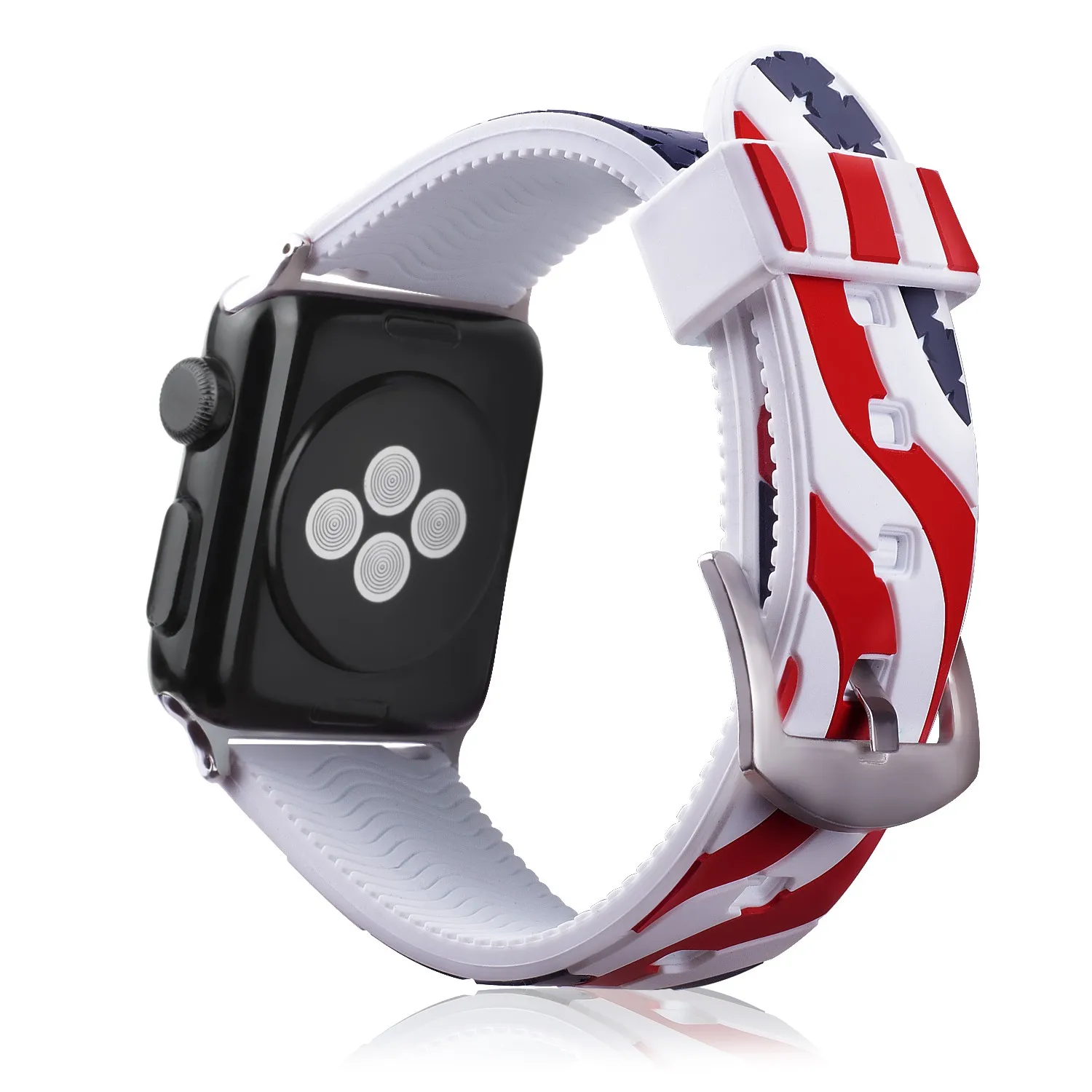 Det Amerikanske Flag, Stars and Stripes Silikone Rem til Apple Ur Band 42/44mm 38/40mm Armbånd til iWatch 1 2 3 4 5 6 SE