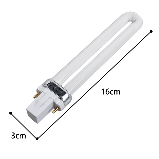 4stk/masse UV-9W Søm tørremaskine UV-Lampe Pære til Udskiftning 365nm Til Professionel Elektronisk Søm Tørretumbler Manicure Lampe Rør