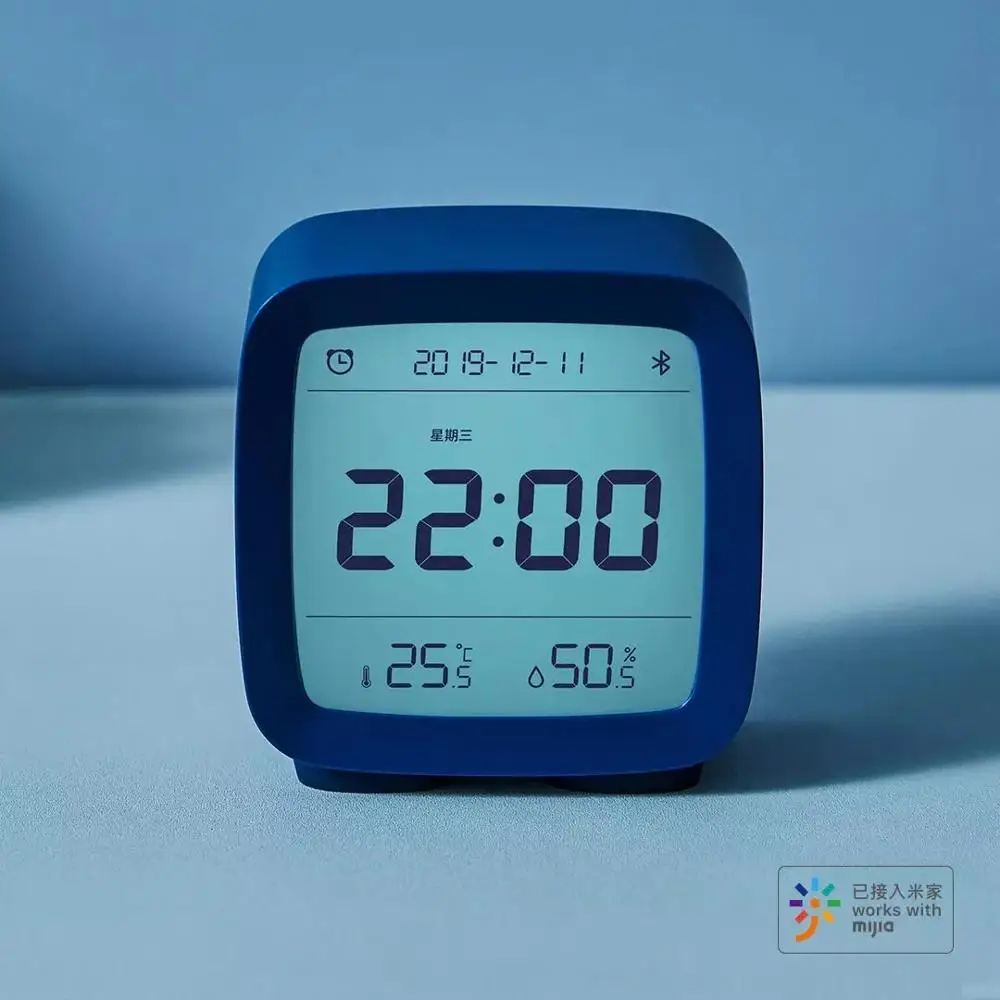 På lager Youpin Cleargrass Bluetooth Vækkeur smart Temperatur, Luftfugtighed Display LCD-Skærm Justerbar Nightlight