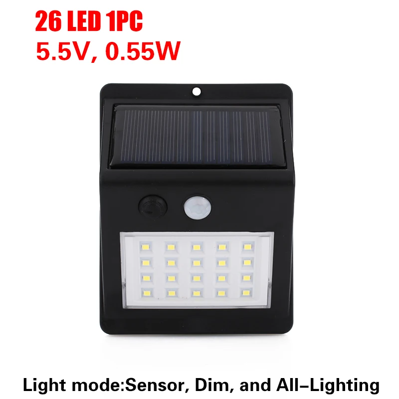 Øko-Venlige Sol Gangbro Lys væglampe Hjem Offentlig Sikkerhed Lampe Holdbar Motion Sensor 26LED Gade Lampe Lommelygte