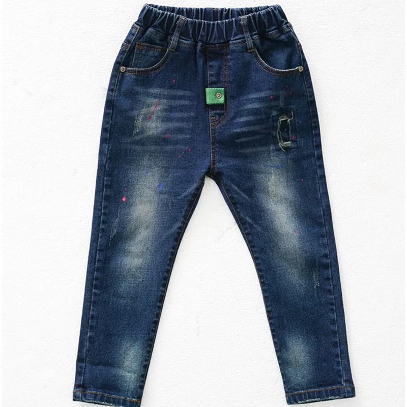 Detailhandel i Foråret og efteråret bukser Boy ' s jeans, børn stilfulde mode Lappe jeans. Egnet : 3 4 5 6 7 8 9 10 11 12 13 14 år