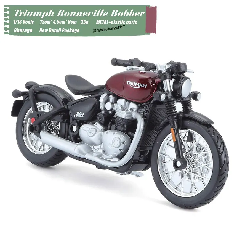RD Skala 1/18 Motorcykel Model Legetøj Triumph Bonneville Bobber Trykstøbt Metal Motorcykel Model Legetøj Til Gave,Børn,Indsamling