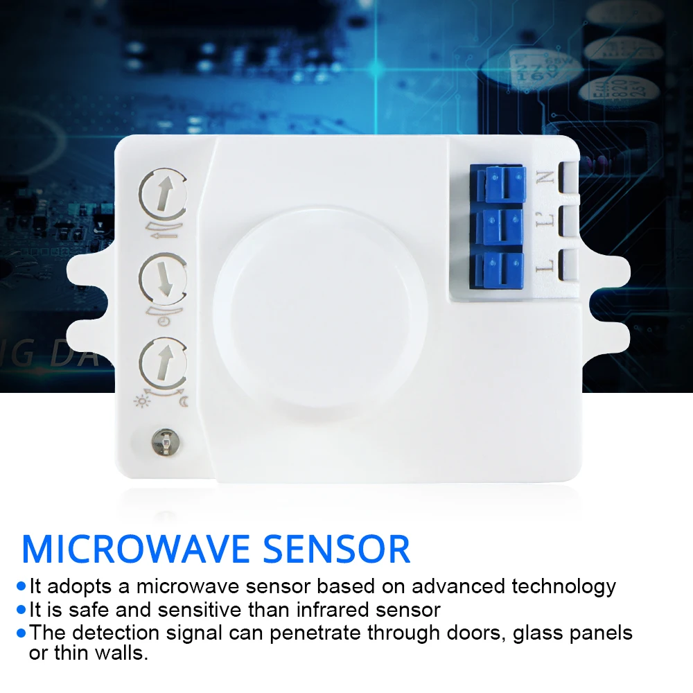 Sensor Switch 5,8 ghz HF 220V LED Ovn System 360 Graders Radar Bevægelse Krop Sensor Light Switch Krop bevægelsesdetektor
