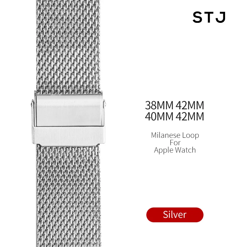 STJ Rustfrit Stål Milanese Loop Urrem For Apple-Ur Serie 1/2/3 42mm 38mm Armbånd Strop til iwatch serie 4 40mm 44mm