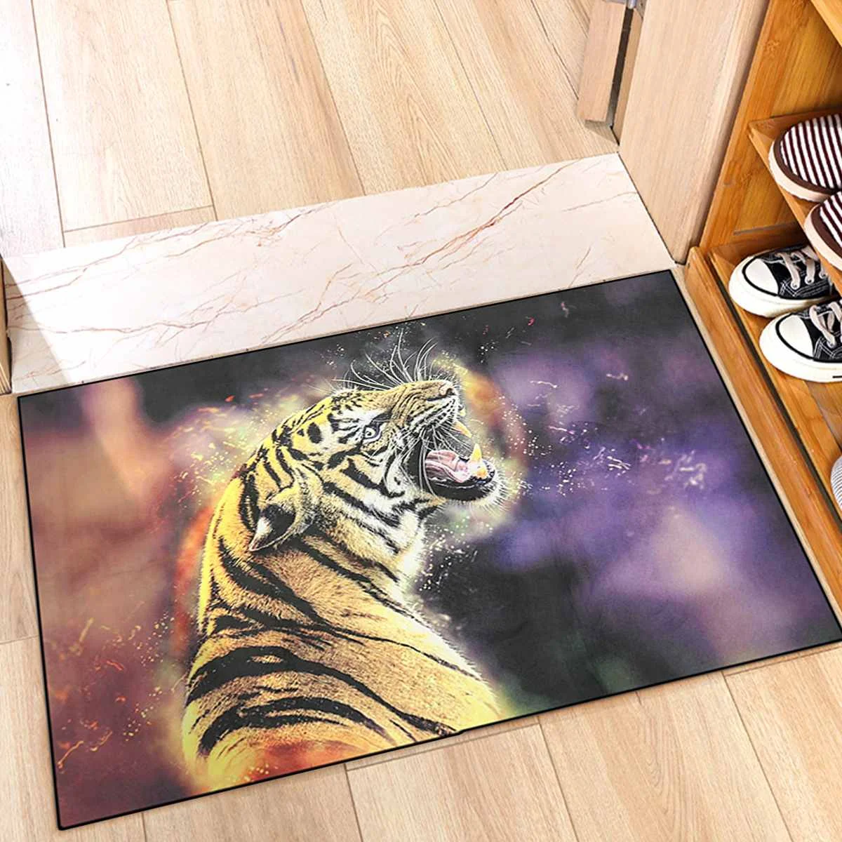 3D Tiger, Løve Kat Animalske Non-Slip Område Tæppe Stue Tabel Mat Vandtæt Polyester Tæppe Døren til Soveværelset Mat Hjem Indretning Hyggeligt