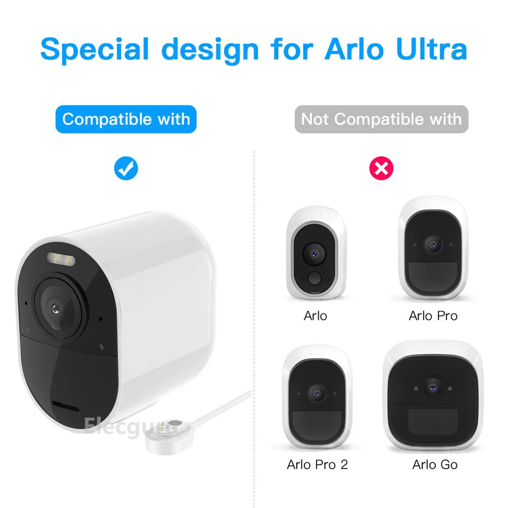 For Arlo Ultra/Pro 3 Kamera 30ft/9m Vandtæt Magnetisk Opladning Kabel med QC 3.0 Power Adapter,Arlo Kamera Tilbehør