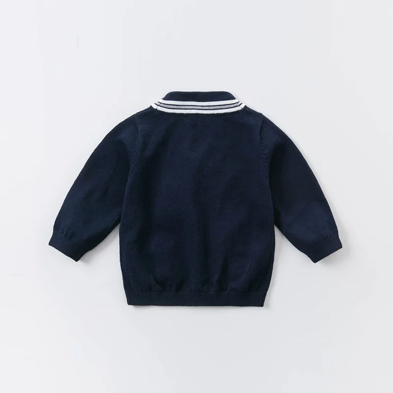 DB14569 dave bella efteråret spædbarn baby drenge mode stribet cardigan med lommer børn toddler pels børn sød strikket sweater