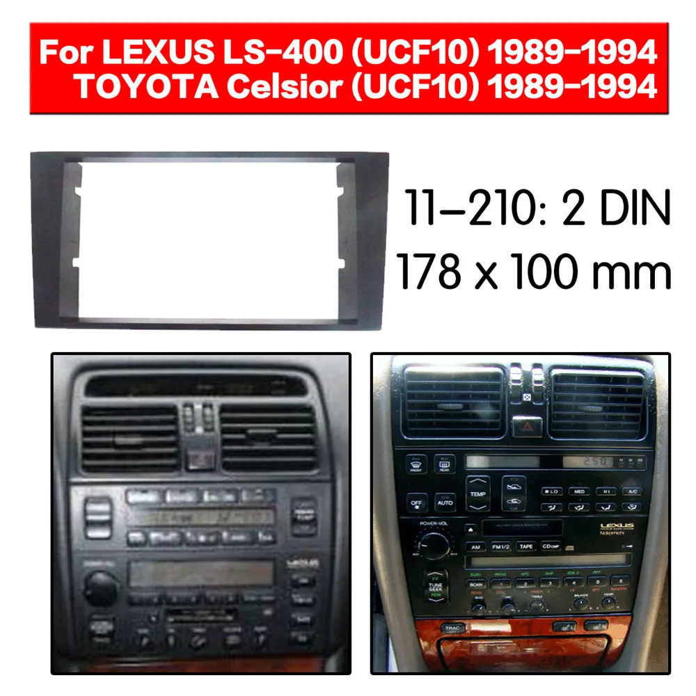 Car Radio Fascia mms-Ramme-Kit Til LEXUS LS400/TOYOTA Celsior 1989-1994 Facia Panel Trim Dash 2-Din Audio Bezel dash