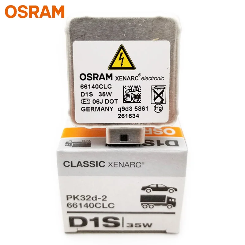 OSRAM D1S 66140CLC Xenon HID CLASSIC Original Bil Xenon Forlygte 12V 35W 4200K Standard Hvidt Lys Auto Ægte Lampe, 1x