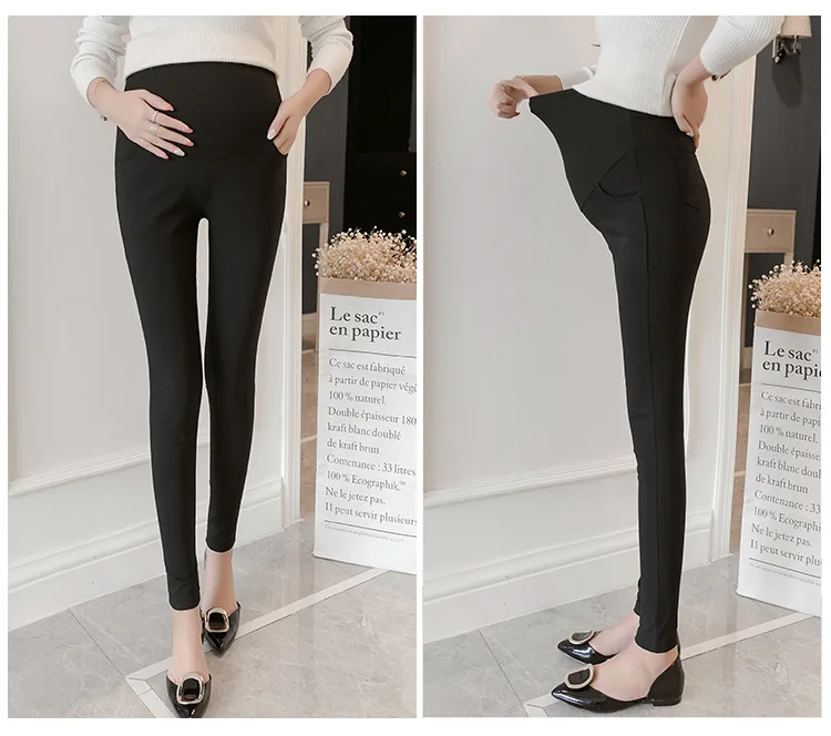 Barsel Mode Leggings Candy Farver Bukser til Gravide Kvinder Tøj Plus Størrelse M L XL XXL XXXL Hvid Mave Lift Bukser