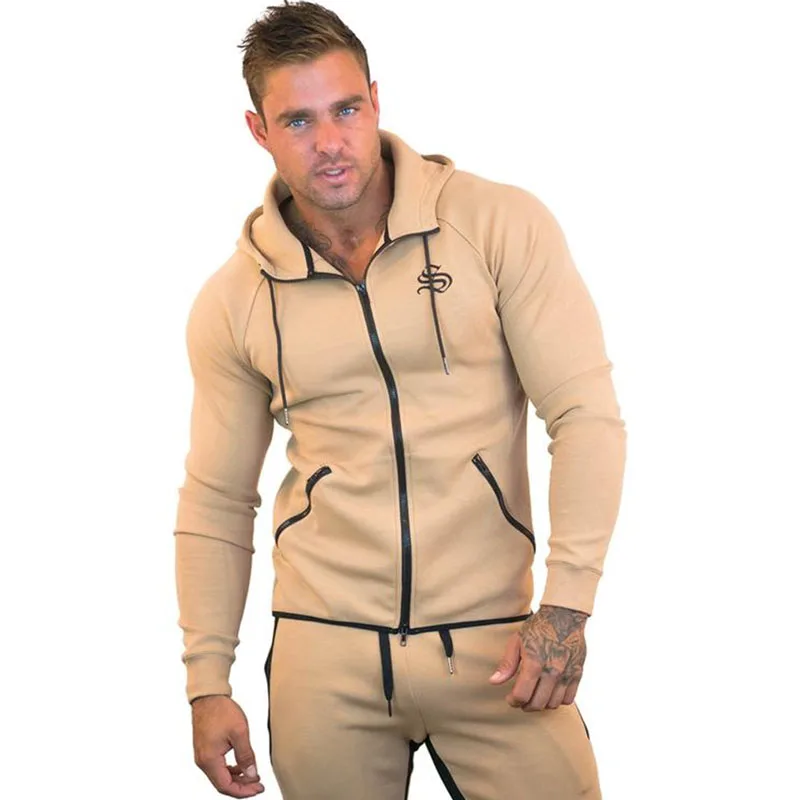 Mænd Hættetrøjer Mænd Efterår Fashion Brand Pullover Solid Farve Sportstøj Sweatshirt til Mænd Træningsdragter Moleton Masculino