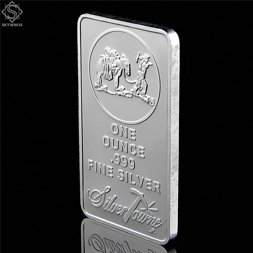 5PCS USA Guldgraver Stor Udvikling af Den Vestlige del af USA, 1 OZ 999 Fine sølvbarrer Bar Replika