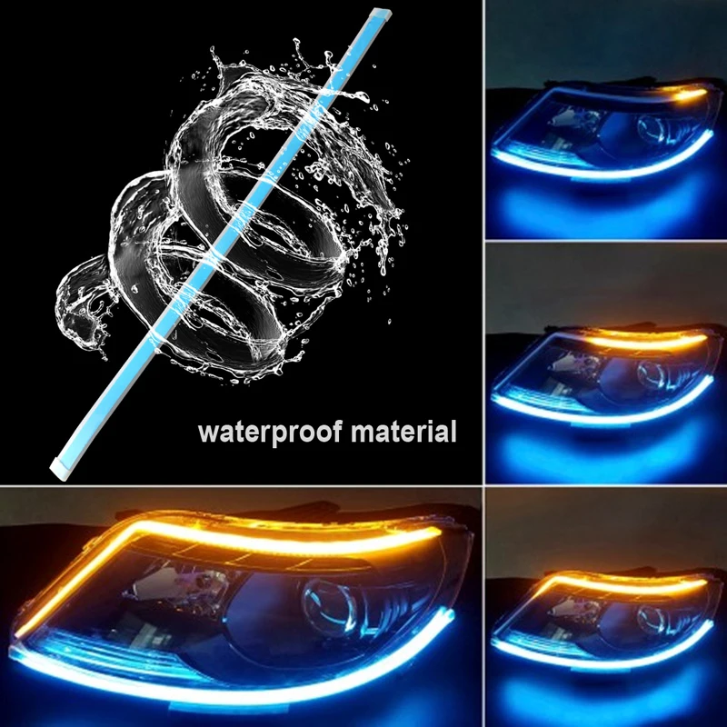 2stk Auto Lamper Ultrafine Biler DRL LED-Kørelys Bil Styling Tilbehør blinklyset Guide Strip Forlygte Montage