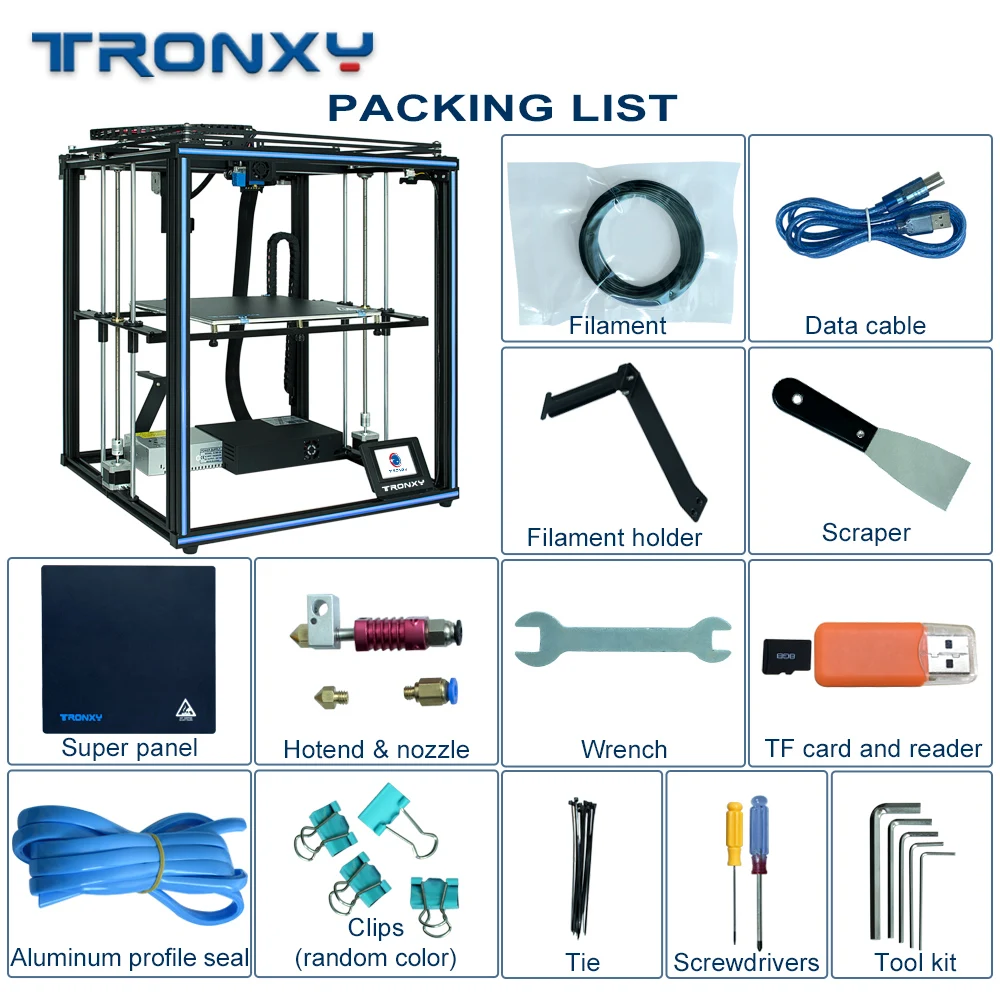 Tronxy Nye Upgarde X5SA PRO CoreXY styreskinne 3D-Printer Titan Ekstruder Fleksibel Filamenter FDM Stor Udskrivning Størrelse DIY 3D-Maskine