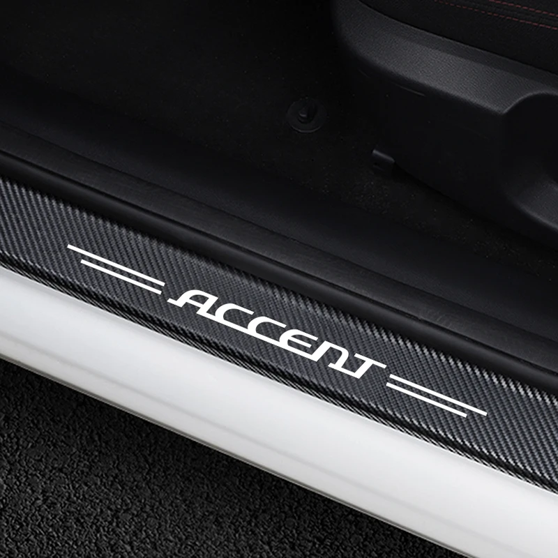 Bil Døren Plade Carbon Fiber Protector Mærkat For Hyundai Accent Auto Dørtærskel Protector Dør Karmen Scuff Vagt Tilbehør