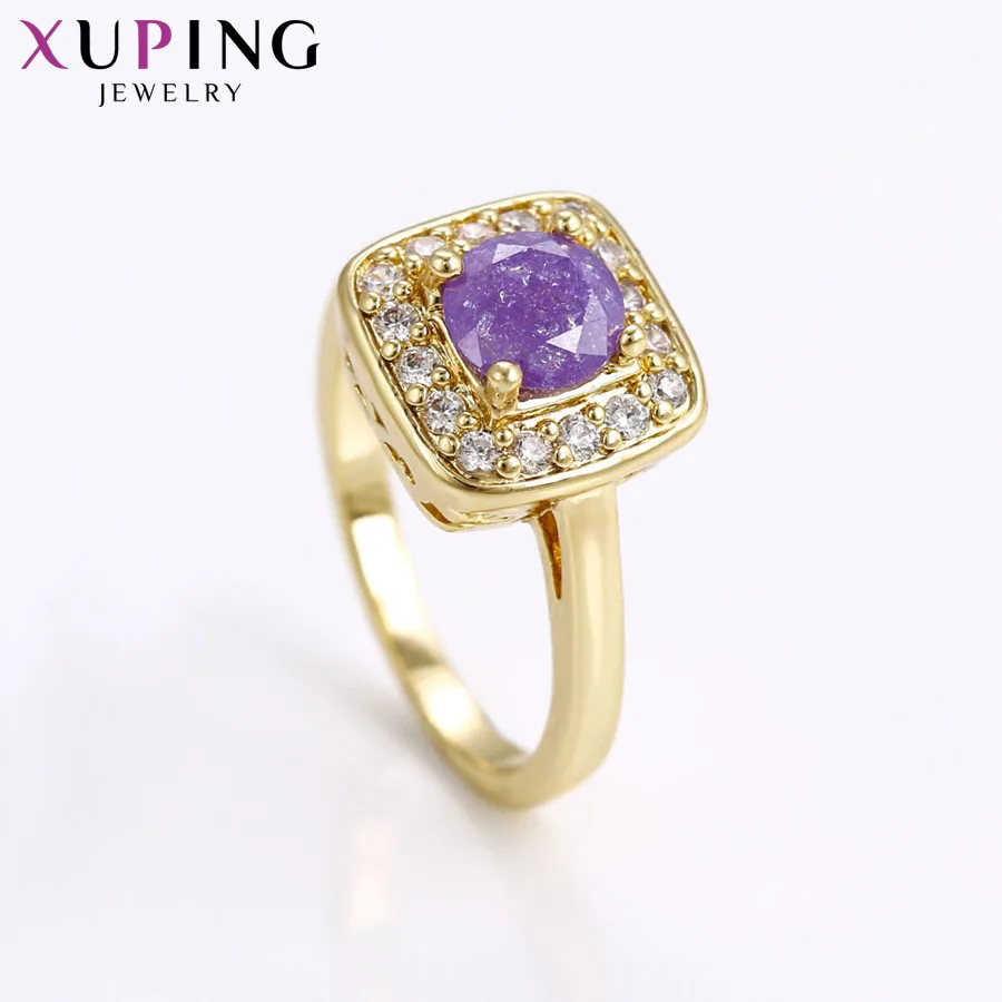 Xuping Mode Elegante Ringe Populære Design, Lys Gul Guld Farve Forgyldt Ring Girl Kvinder Jul Smykker Gave 15055