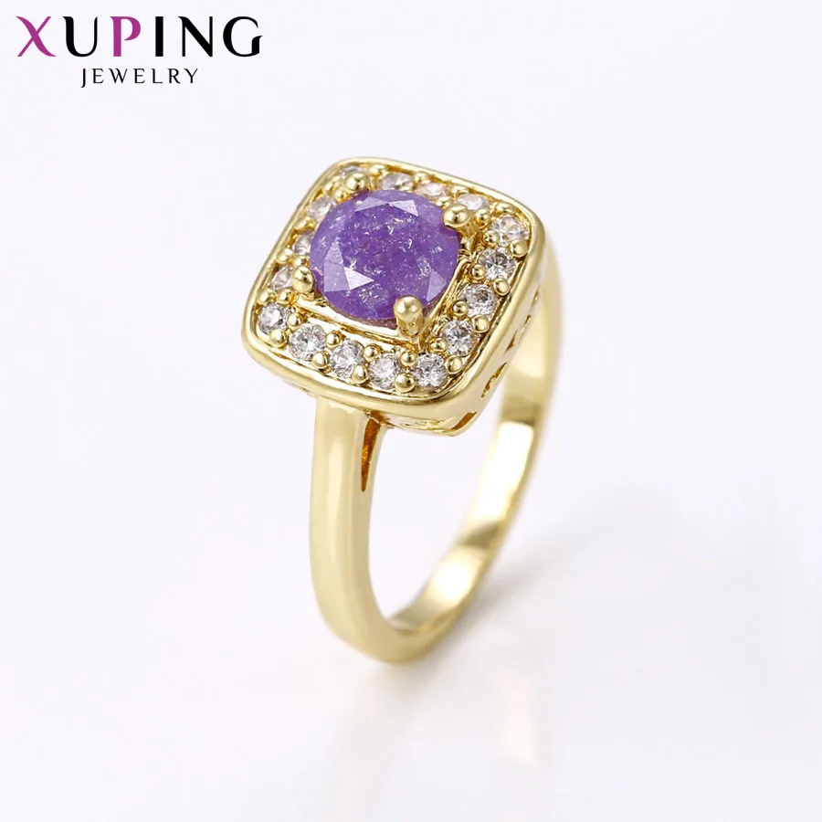 Xuping Mode Elegante Ringe Populære Design, Lys Gul Guld Farve Forgyldt Ring Girl Kvinder Jul Smykker Gave 15055