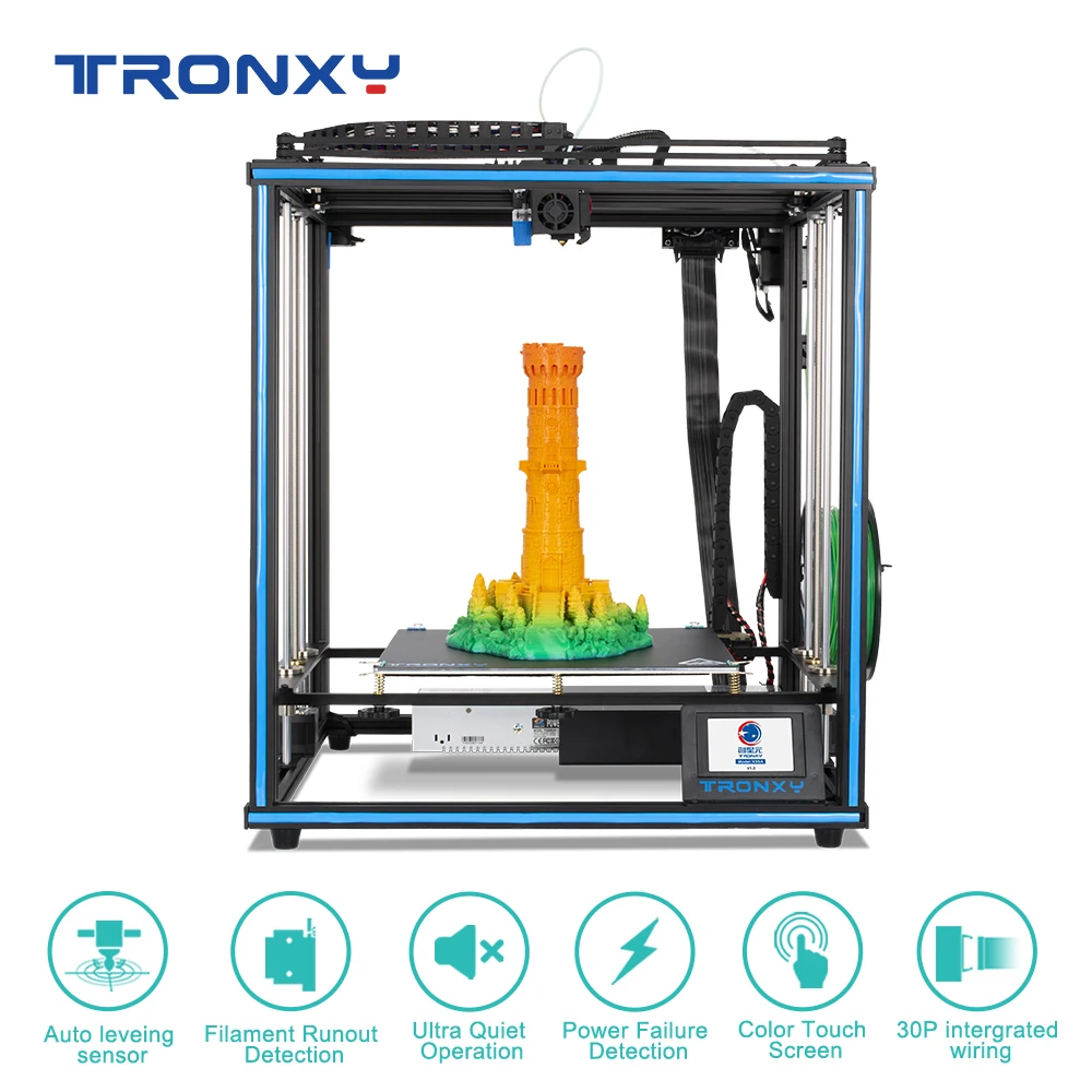 2020 Tronxy X5SA 24V Ny Opgraderet 3D Printer DIY Kits Metal Bygge Plade 3.5 Tommer LCD Touch-Skærm med Høj Præcision Auto-Nivellering