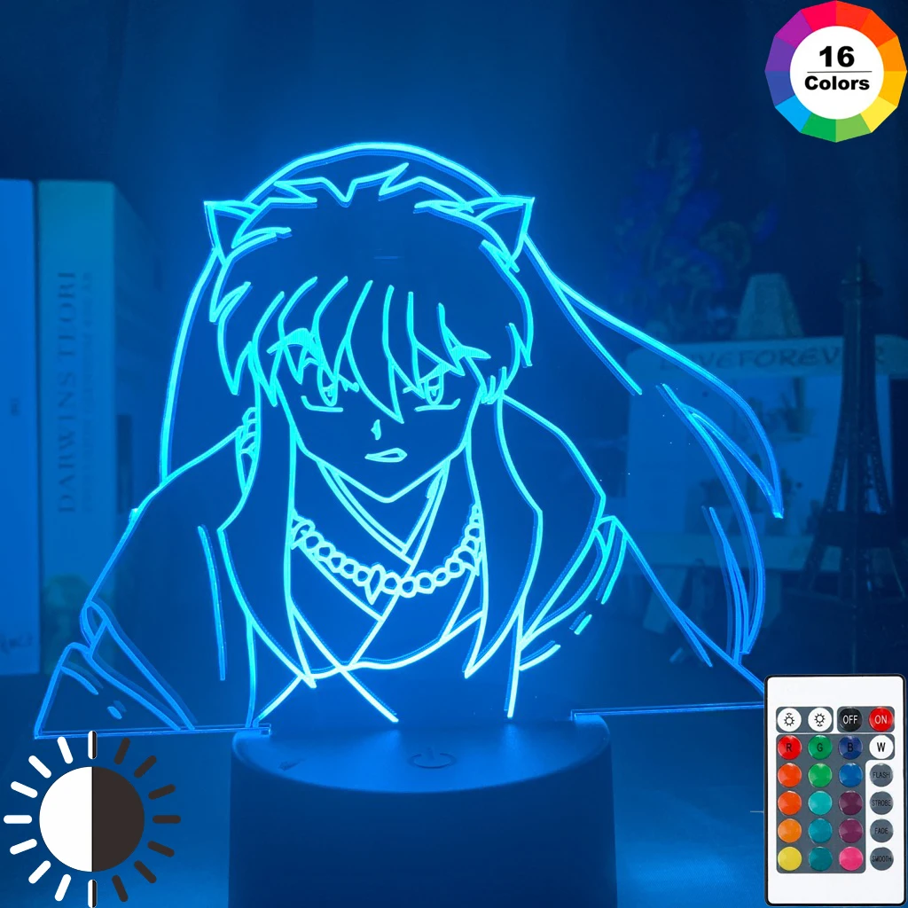 Manga Inuyasha Figur Led Nat Lys Lampe for Kids Soveværelse Dekoration Nightlight Farve Ændring af Usb-bordlampe Gave til Barnet