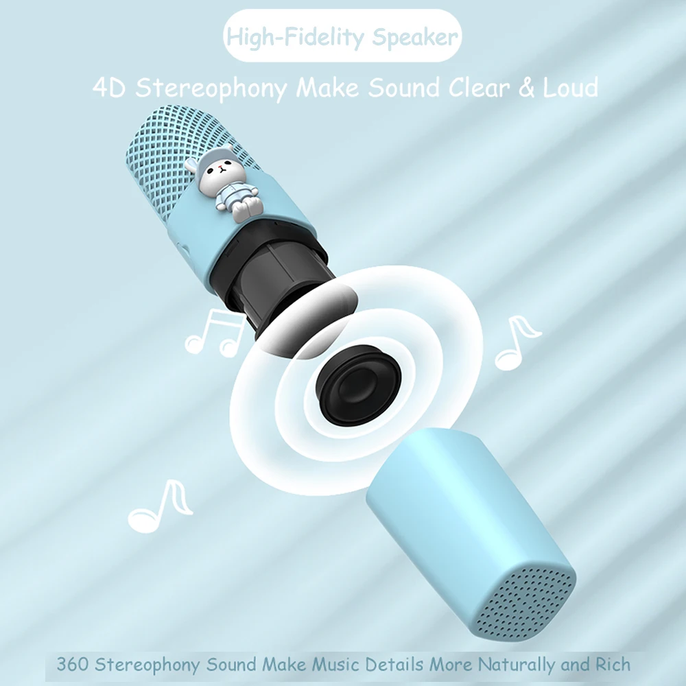 Søde tegneserie design Karaoke Mikrofon Bærbare Trådløse Bluetooth Højttaler Håndholdte Karaoke Mikrofon for Børn Musikalske Scene Toy Gave