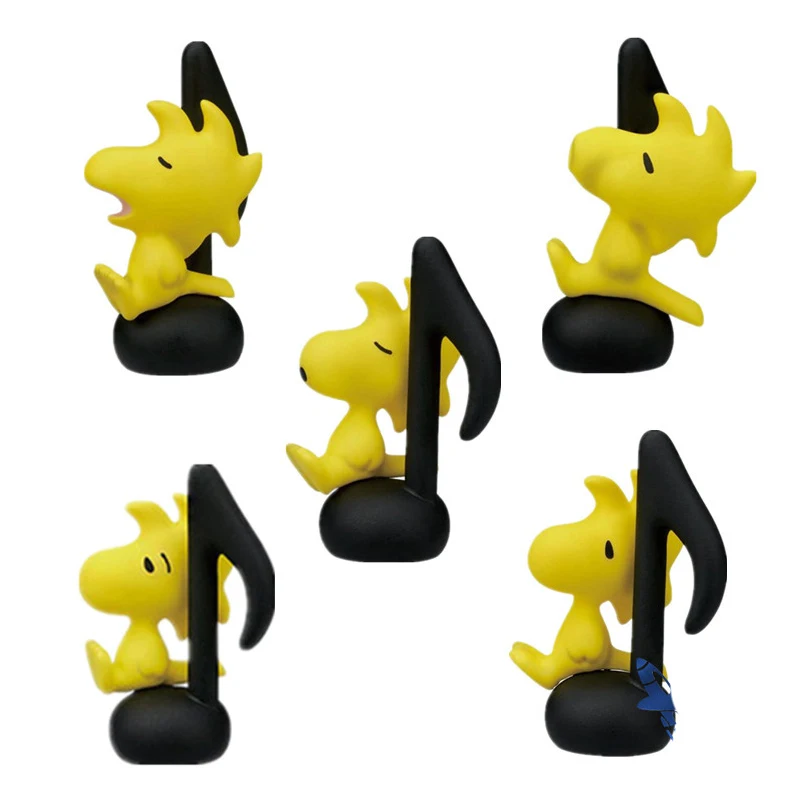 TOMY Snoopy Weekend Koncert for Violin, Tromme Indehaveren Gacha Dekoration Q Version Action Figur Model Toy