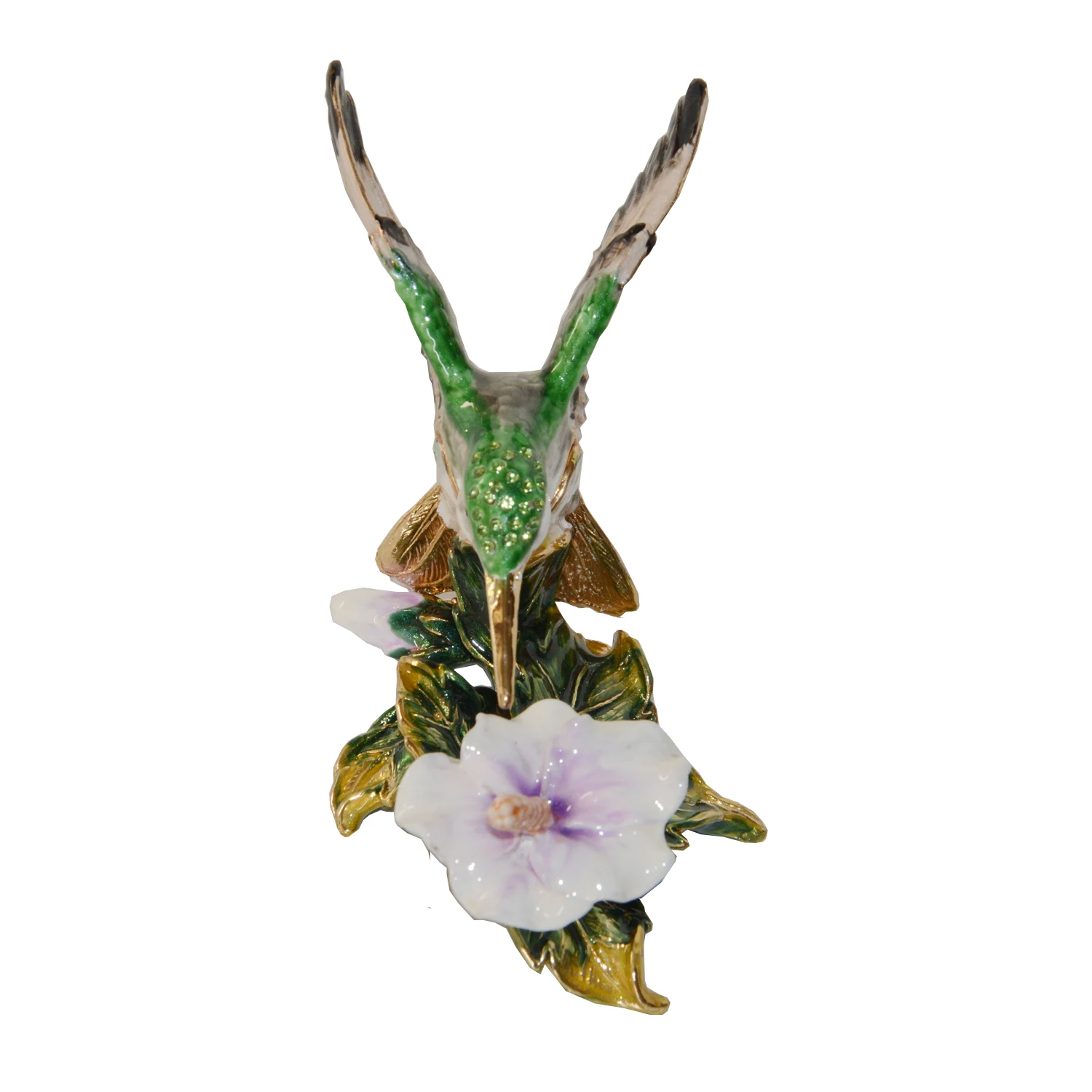 Metallegering forgyldt smykker smykke box Kolibri i Blomst hjem ornamenter gave til hende tin, figur box