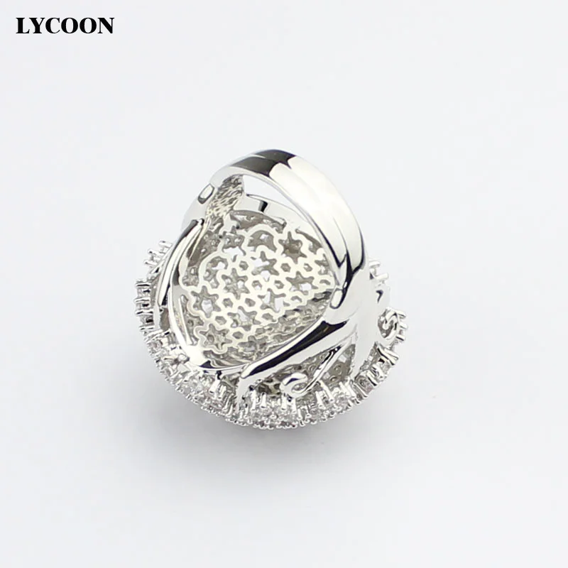LYCOON Hot salg hvid Østrigske CZ elegant Krystal forlovelsesringe i sølv belagt luksus cubic Zirconia gren indstilling kvinder ring