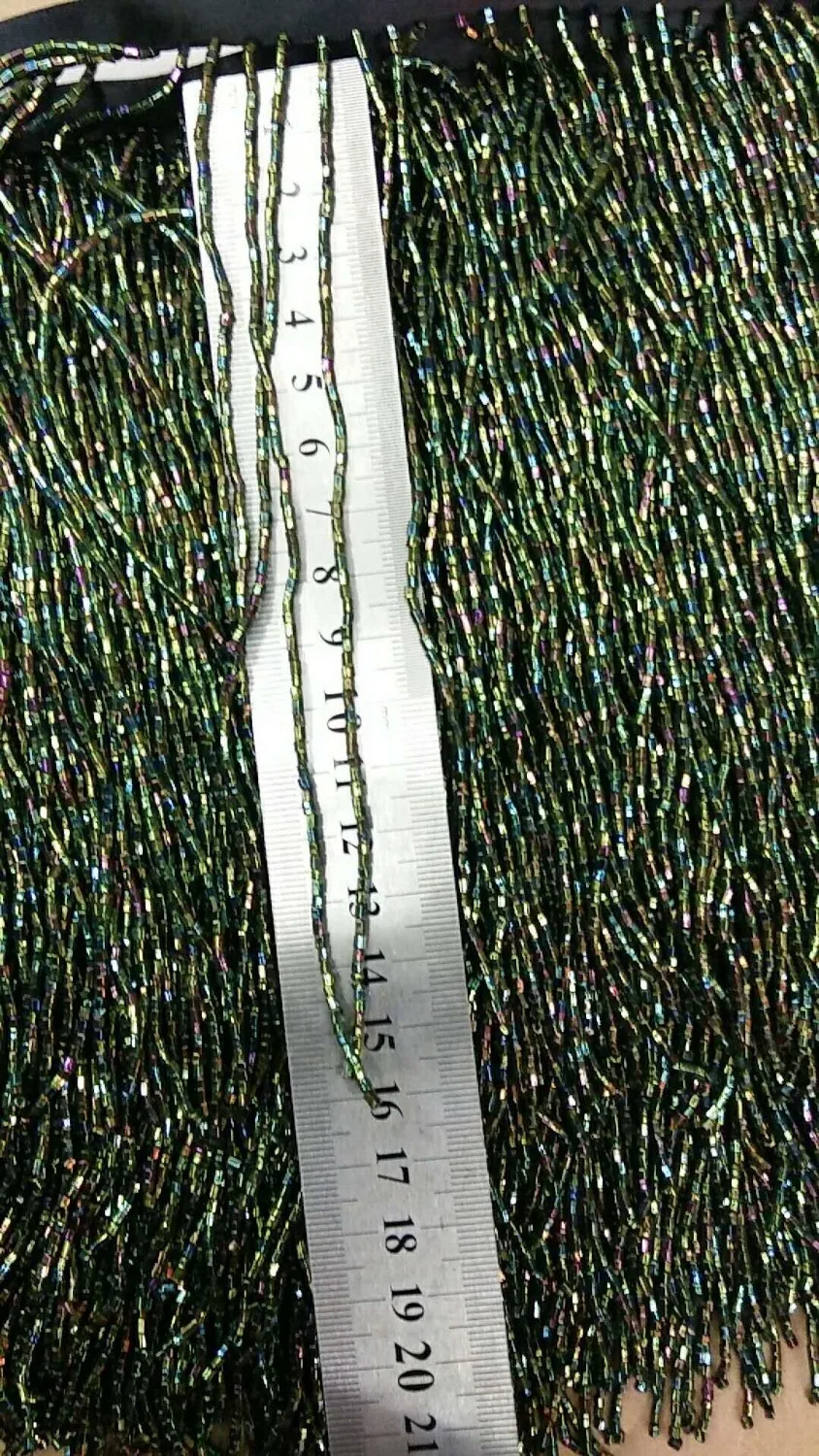 Cyndi-16811 top sælger beaded Frynser Bånd Trim Frynse Kvast blondekant i grønt til Tøj Dekoration