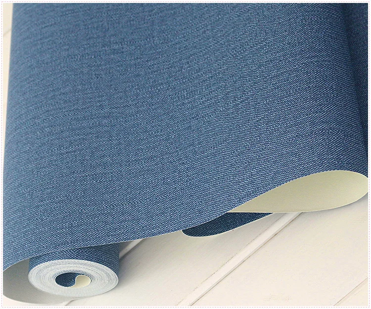 Blå Ensfarvet Mørk Moderne Tapet Roll Almindelig Denim Wall Paper Til Vægge Vandtæt Pvc Baggrunde Grå Til Stuen