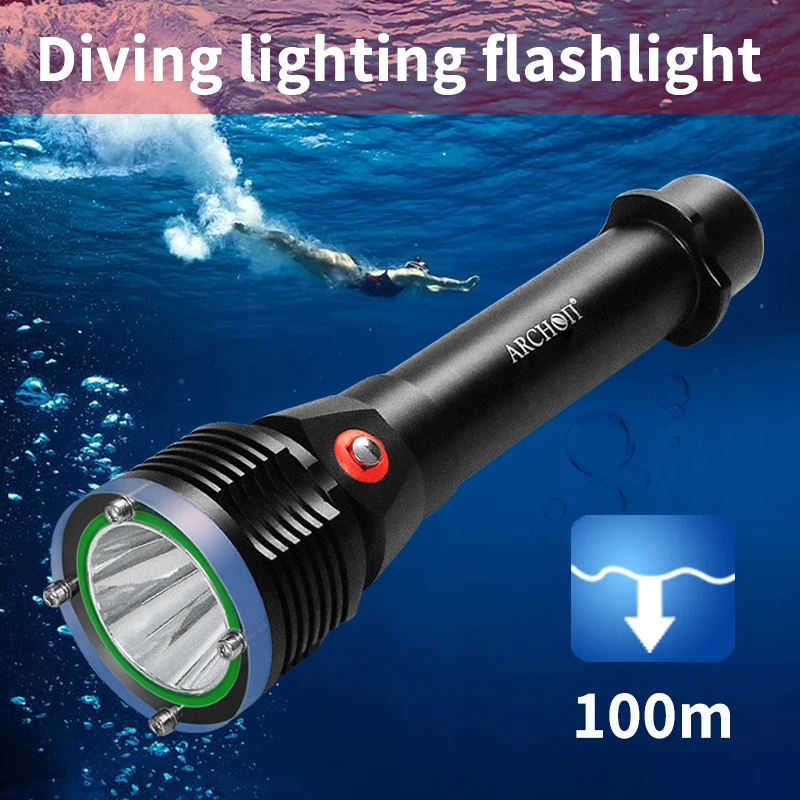 D22 II dykning CREE LED lommelygte 1200lumen 6500K dykke lys vandtæt 100m dykning belysning lampe belysning til dykning