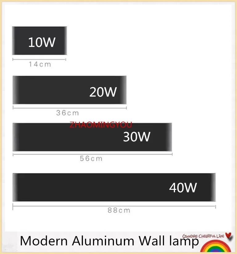 1STK Moderne Aluminium Væg lampe 10W 20W 30 WATT 40W LED Væg Sconce Lampe Belysning Indendørs Soveværelse Badeværelse Spejl Forreste Lys