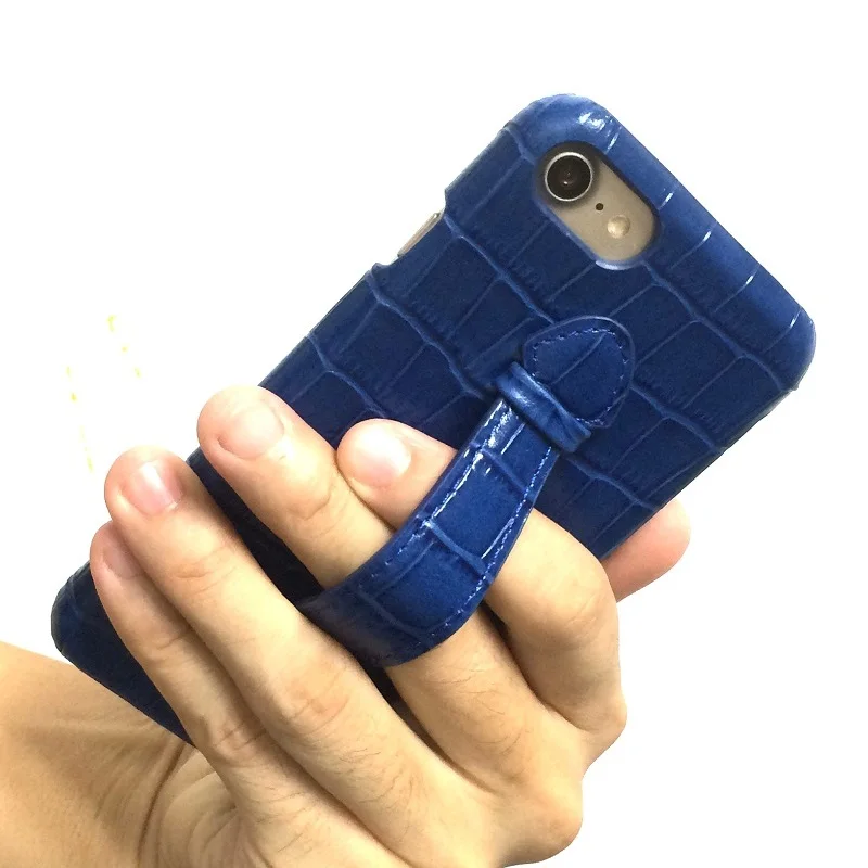 Solque Ægte Læder Hånd Holder til Rem Case Til iPhone SE2020 SE 2020 7 Plus 8 Telefon Luksus Søde Croco Slim Hårdt Cover Coque