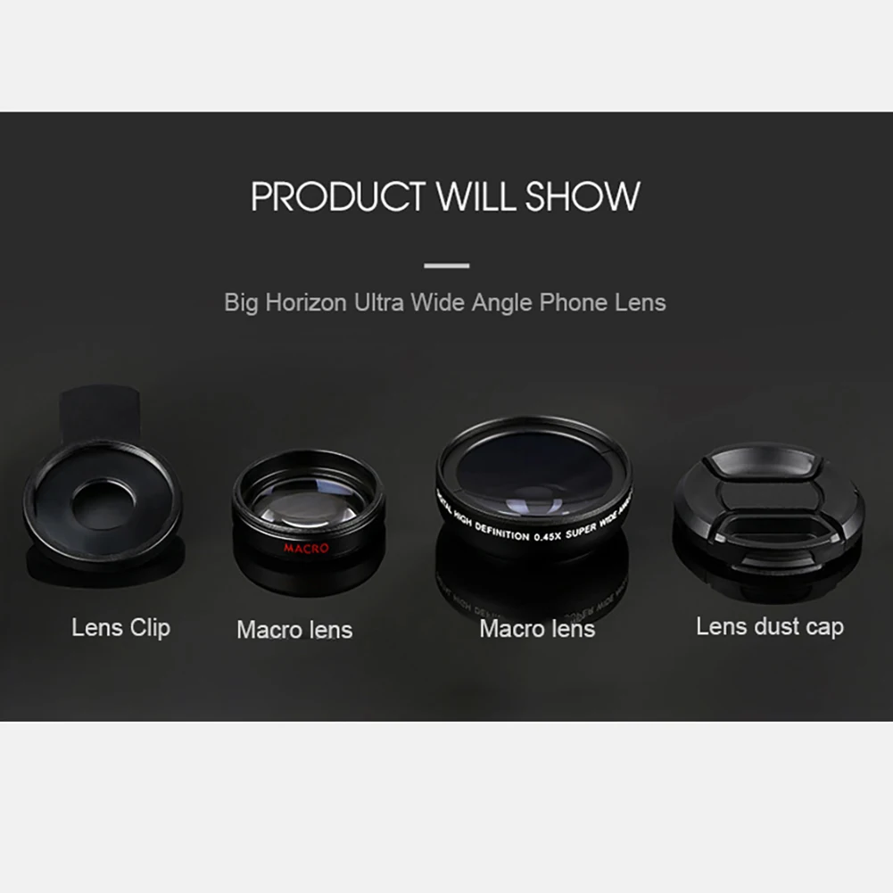 Telefonen Linse Kit 0.45 x Super Vidvinkel+12,5 x Makro Linse HD-Teleobjektiv for iPhone11 9 8 Redmi 7 Samsung, Huawei Mate P20